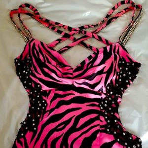 Black and pink dress